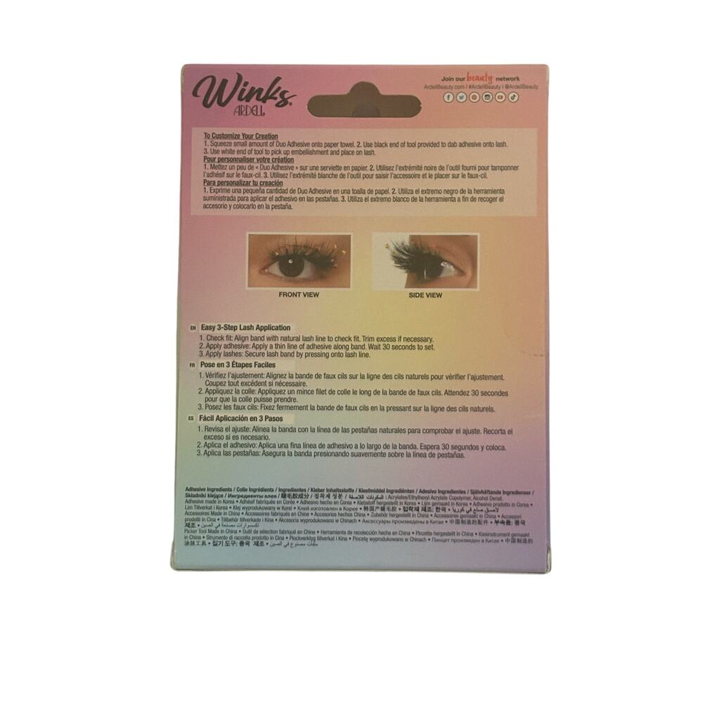 Ardell Winks Dare to Dazzle Lash Kit Style 111 2 pairs with Gem Embellishments - Picture 2 of 2